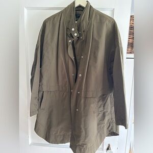 Zara Women’s olive green cotton trench size large.